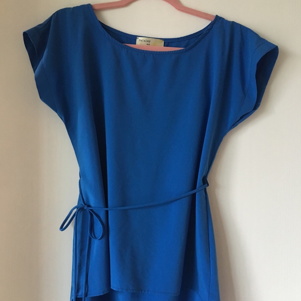 Francesca’s Blue Tie Waist Top